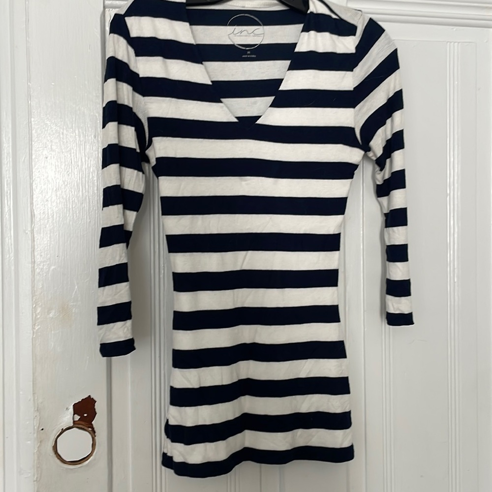 Blue and white soft long shirt